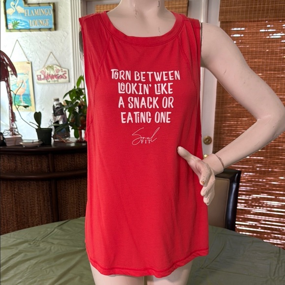 Athletic Works Tops - Red Orange Graphic Tank Top